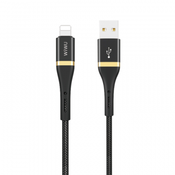 WIWU ELITE DATA CABLE ED-100 2.4A USB TO LIGHTNING 1.2M - BLACK