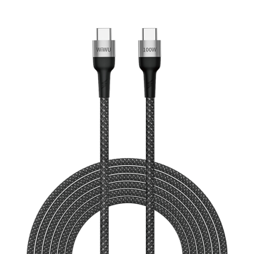 WIWU F15 100W PD FAST CHARGING CABLE TYPE-C TO TYPE-C 1.5M - BLACK