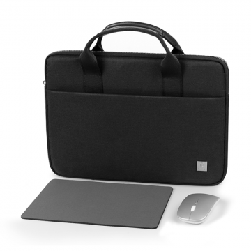 WIWU GENIUS COMBO SET BAG WITH MOUSE AND MOUSE PAD FOR 15.6" LAPTOP/ULTRABOOK - BLACK