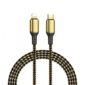 WIWU GD-103 TYPE-C TO LIGHTNING 18K GOLDEN 20W DATA CABLE 1.2M