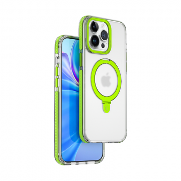 WIWU JKK-015 MAGNETIC PHONE CASE WITH STAND FOR IPHONE 15 PRO (6.1'') - GREEN