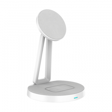 WIWU 2 IN 1 30W WIRELESS CHARGING STATION FOR MOBILE PHONE AND AIRBUDS - WHITE