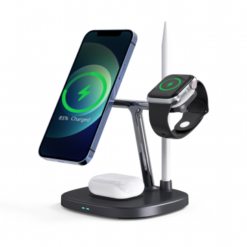 WIWU M8 POWER AIR 15W 4 IN 1 WIRELESS CHARGER - BLACK