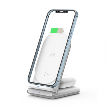 WIWU POWER AIR 18W 2 IN 1 WIRELESS CHARGER - WHITE