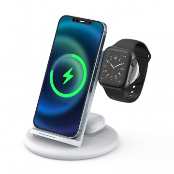 WIWU POWER AIR 18W 3 IN 1 WIRELESS CHARGER - WHITE