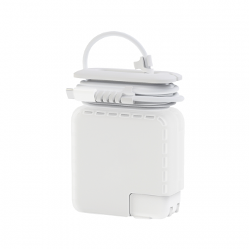 WIWU POWER ADAPTER CASE WITH CORD WINDER & CABLE PROTECTOR FOR 61W - WHITE