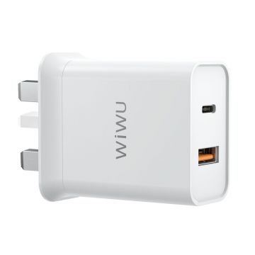 WIWU COMET USB-C + QC3.0 UK 20W POWER ADAPTER - WHITE