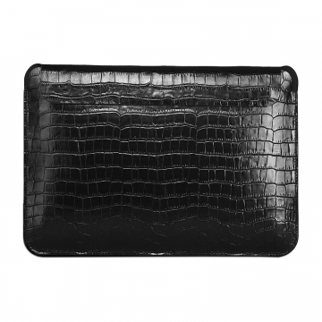 WiWU Skin Croco Genuine Leather Sleeve For Macbook 14.2" (2021) - Black