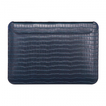 WiWU Skin Croco Genuine Leather Sleeve For Macbook 14.2" (2021) - Navy Blue