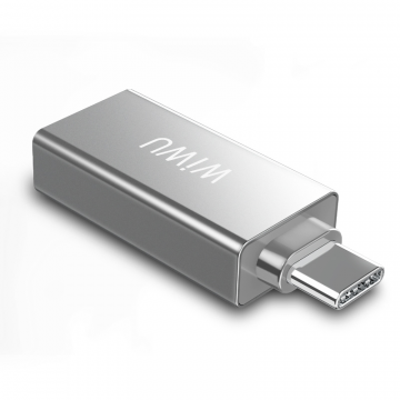 WIWU T02 USB TYPE-C HUB ZINC ALLOY CASE - SILVER