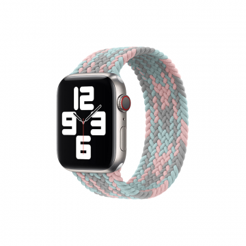 WIWU BRAIDED SOLO LOOP WATCHBAND FOR IWATCH 38-40MM (L:155MM) - GRAY+PINK+LAKE BLUE