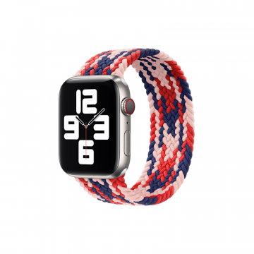 WIWU BRAIDED SOLO LOOP WATCHBAND FOR IWATCH 38-40MM (L:155MM) - PINK+RED+DARK BLUE
