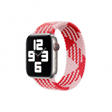 WIWU BRAIDED SOLO LOOP WATCHBAND FOR IWATCH 38-40MM (M:130MM) - PINK+RED