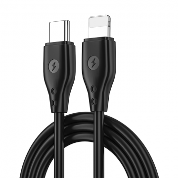 WIWU WI-C002 PIONEER 30W PD TYPE-C TO LIGHTNING CHARGING CABLE 1M - BLACK