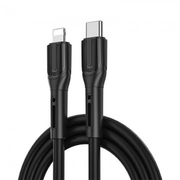 WIWU WI-C005 ARMOR 20W PD TYPE-C TO LIGHTNING CHARGING CABLE 1M - BLACK