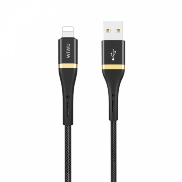 WIWU ELITE DATA CABLE WI-C009 2.4A USB TO LIGHTNING 1.2M - BLACK