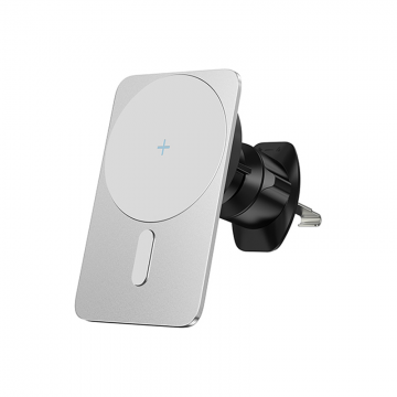 WIWU Q001 MAGNETIC ATTACHED WIRELESS CHARGER CAR MOUNT - SILVER
