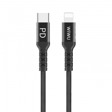 WIWU WP101 TYPE-C TO LIGHTNING CABLE 2.4A 1M - BLACK