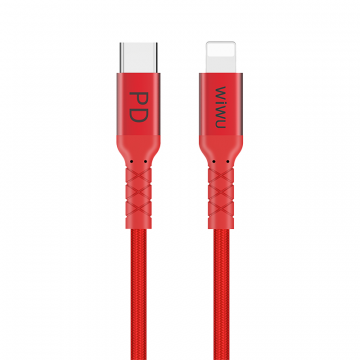 WIWU WP101 TYPE-C TO LIGHTNING CABLE 2.4A 1M - RED